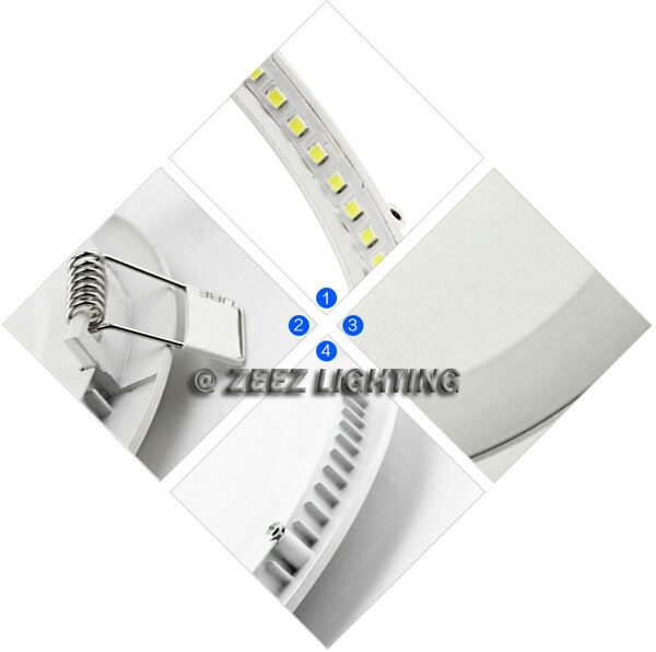 3/4W 6W 9W 12W 15W 18W 20W 25W Dimmable LED Recessed Ceiling Panel Light Fixture