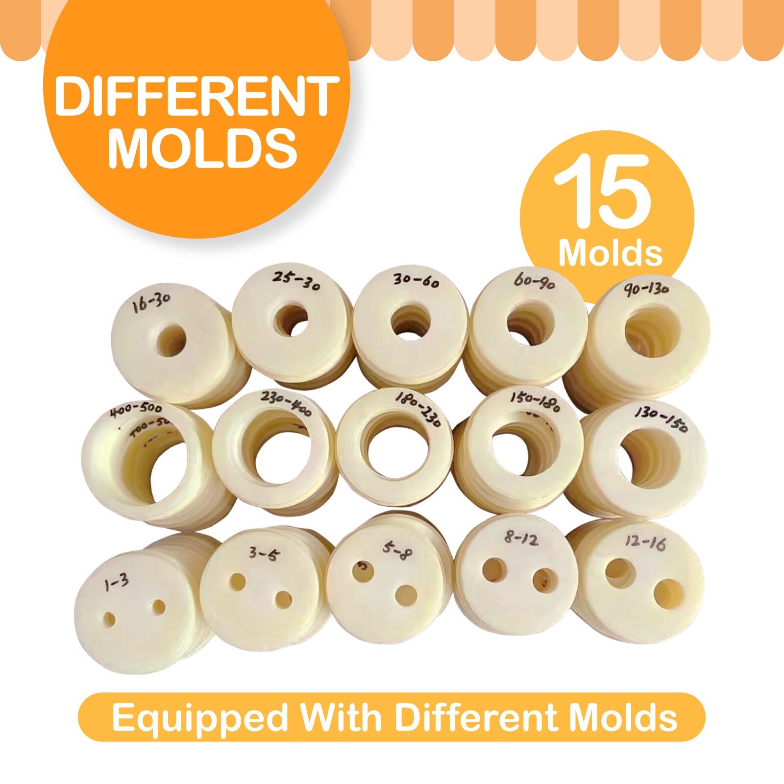 Kolice Commercial Dough Divider, Dough Cutting Machine-15 Molds,1-500g adjusted