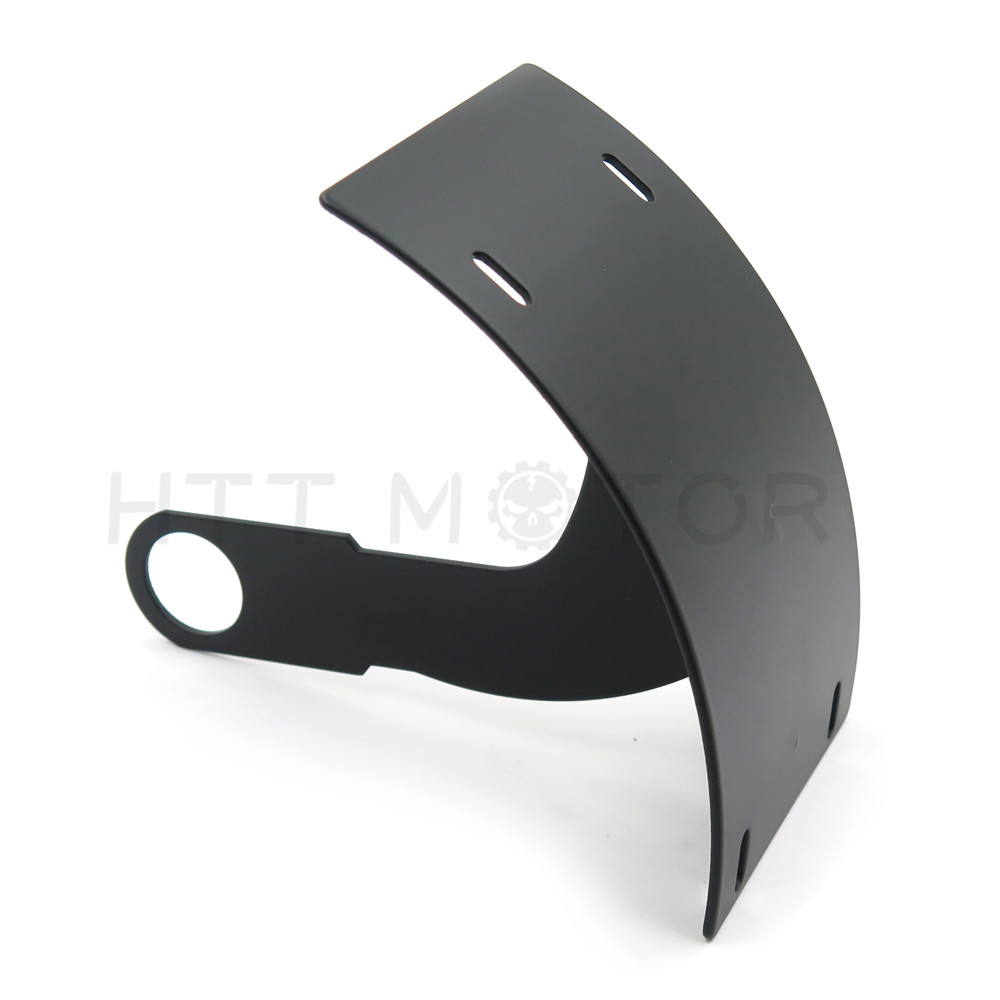 Black Curved License Plate Relocator Frame Bracket Mount Tag Holder for 1" axle