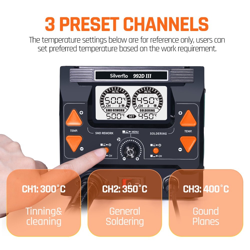 High-Precision 245 Desoldering Station 2-in-1 Hot Air Rework Soldering station