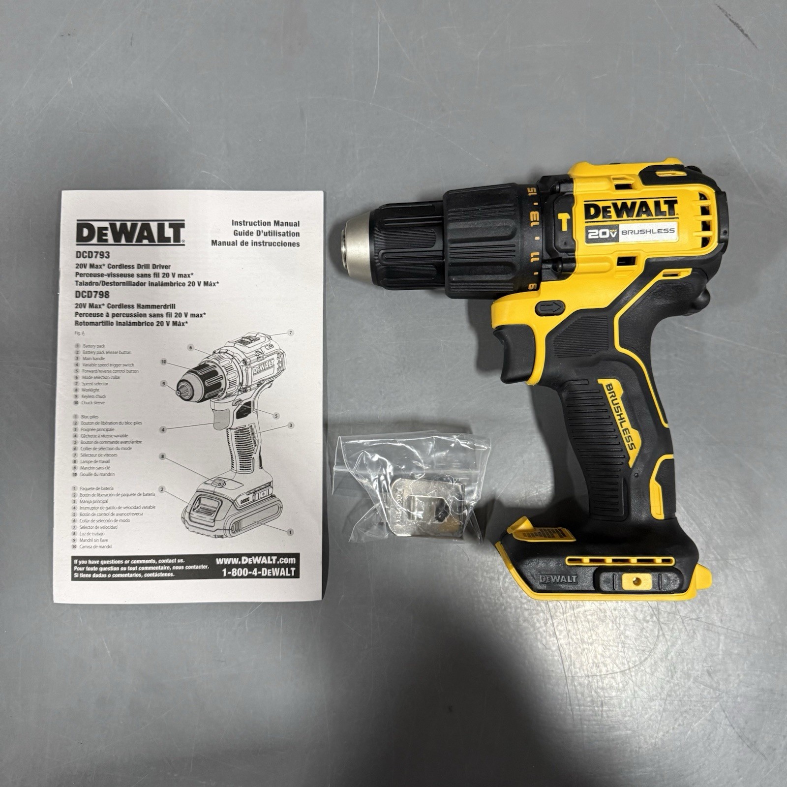 DeWalt DCD798B 20V MAX 1/2" Brushless Cordless Hammer Drill (Tool Only)