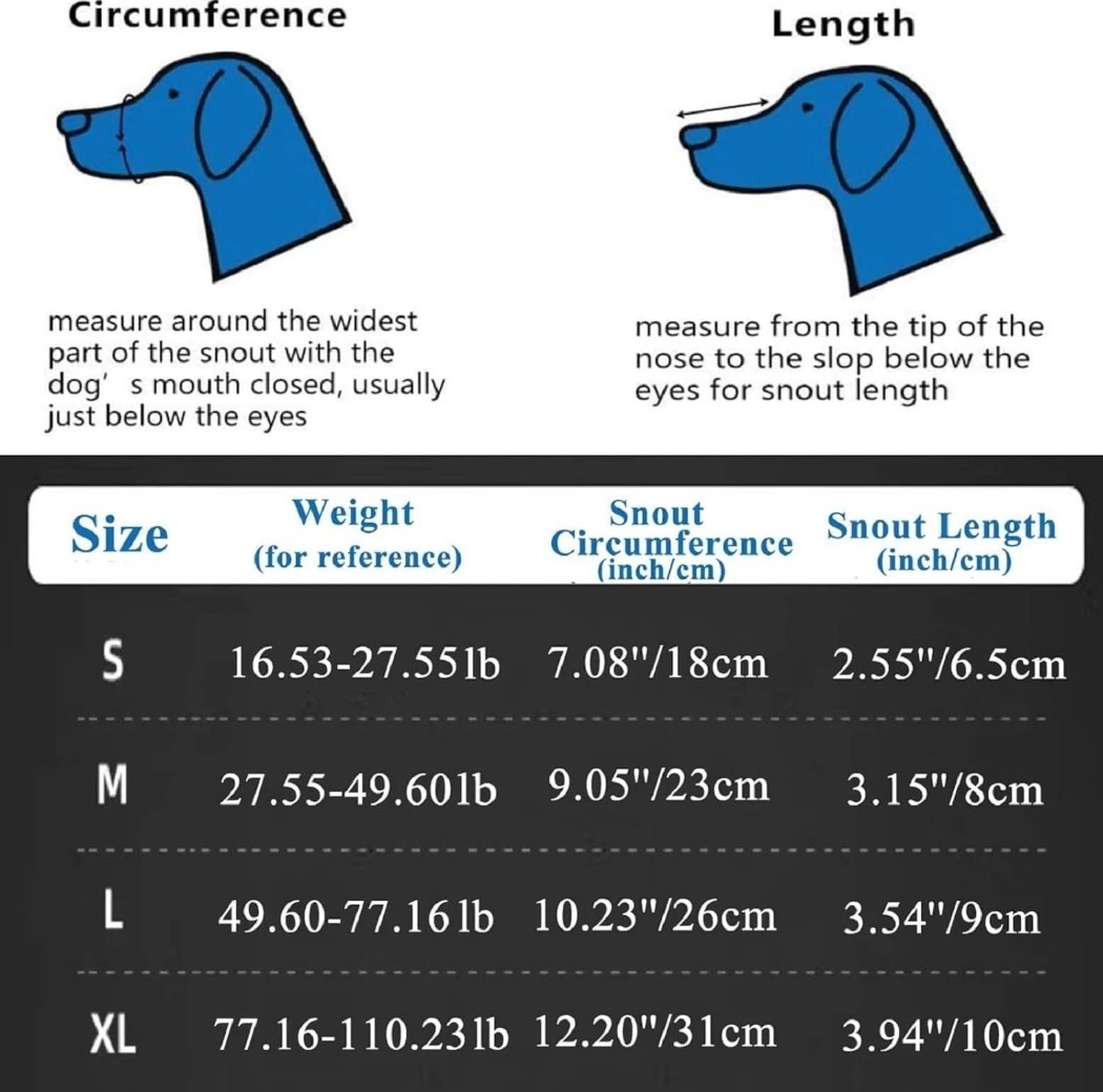 Dog Muzzle for Large Dogs, Allows Panting and Drinking, Breathable, Adjustable