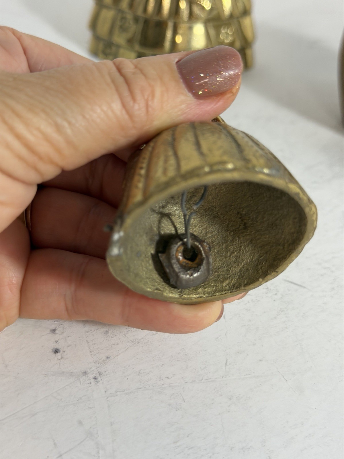 Vintage Brass Bell Lot 8pcs Mixed Decor Apple Figurine Lady MCM Metal