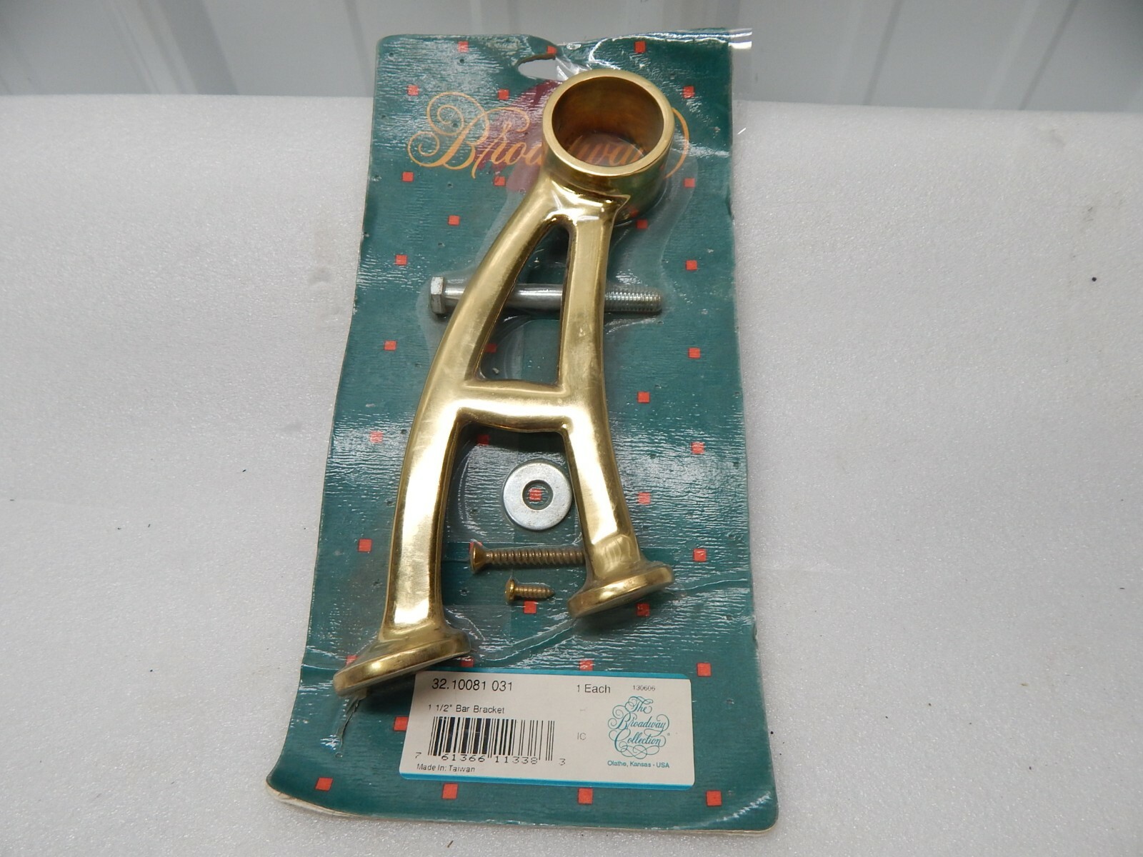 Bar Mount Foot Rail Bracket - Polished Brass - Fits 1.5" OD Tubing wall floor