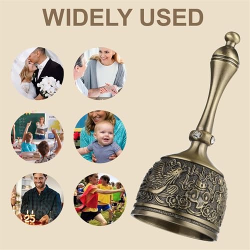 Hand Bell Brass Dinner Call Bells Loud Service Ringing Bell Tibetan Handbells