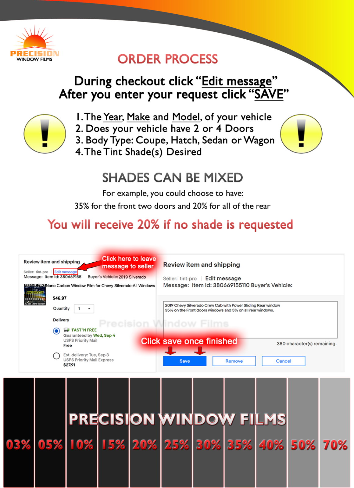 Nano Carbon Window Film Any Tint Shade PreCut All Sides & Rears for TOYOTA Glass