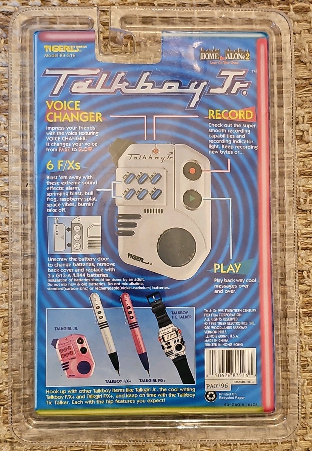Tiger Electronics Talkboy Jr. Handheld Recorder Voice Changer Home Alone 2 1995