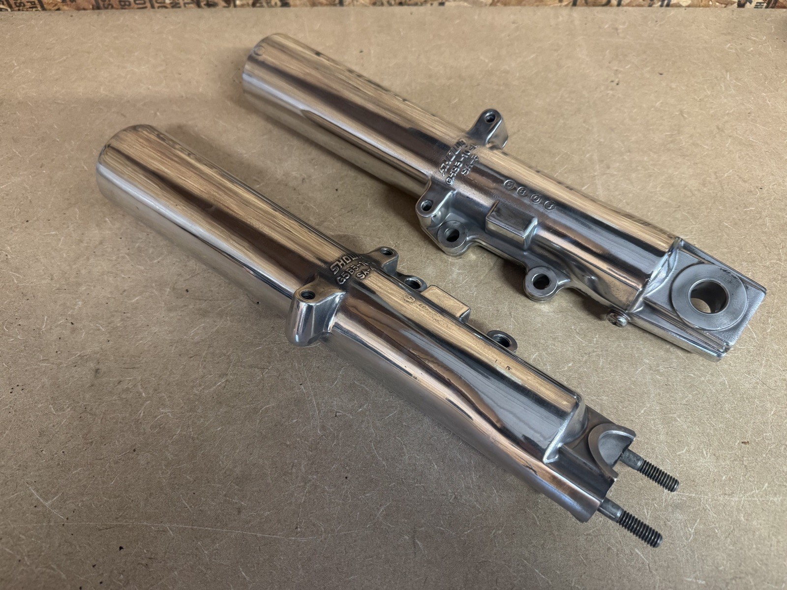 HARLEY 00 -13 Touring Single Fork legs sliders POLISHED Twin Cam Dyna Softail