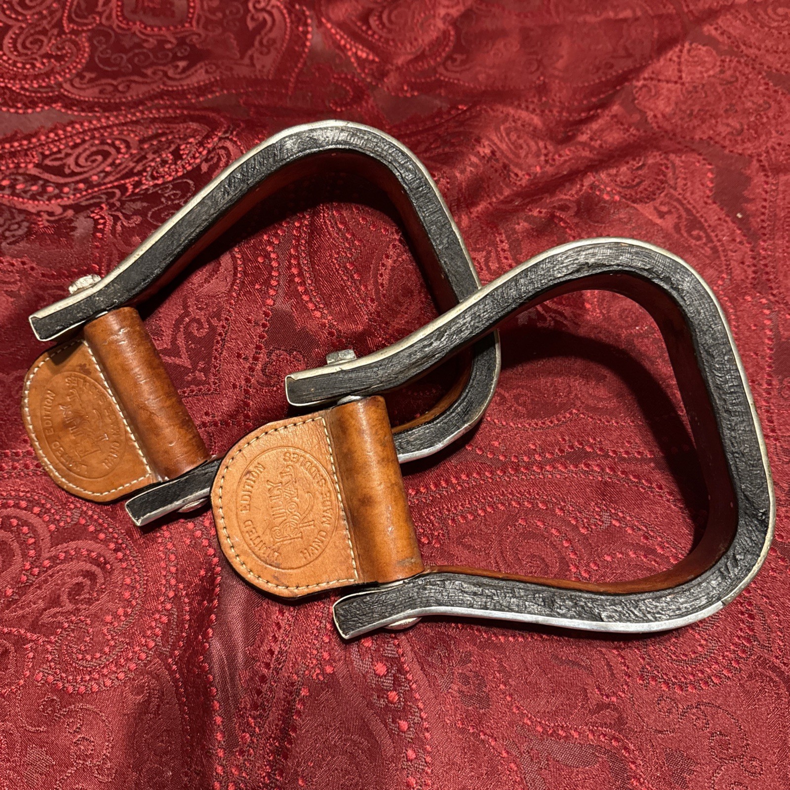 Billy Royal Marked Engraved Sterling silver Western Saddle Stirrups 1.5 inch