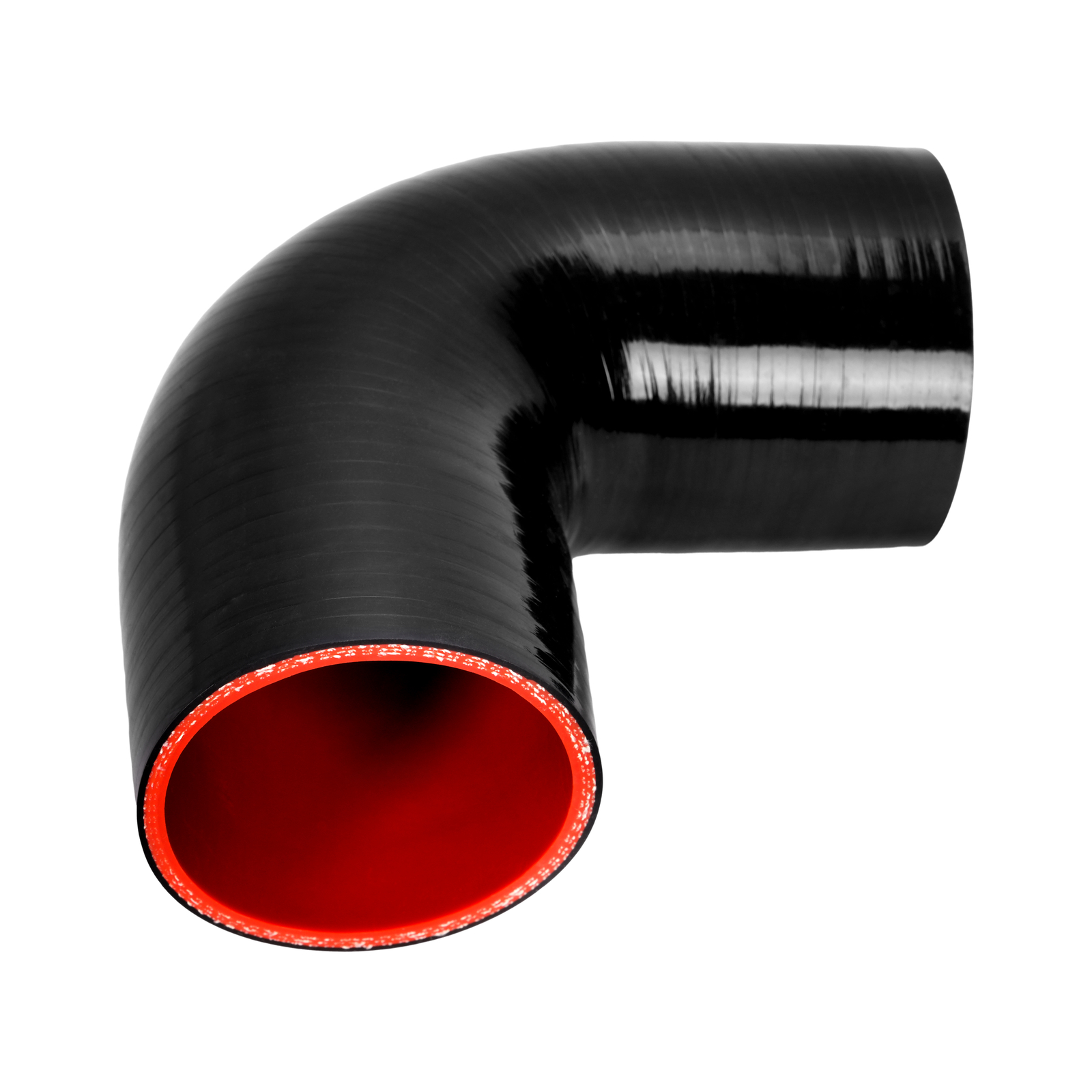 2.5'' 90 Degree Elbow Rubber Hose Coupler Intercooler Pipe Black-Red Universal