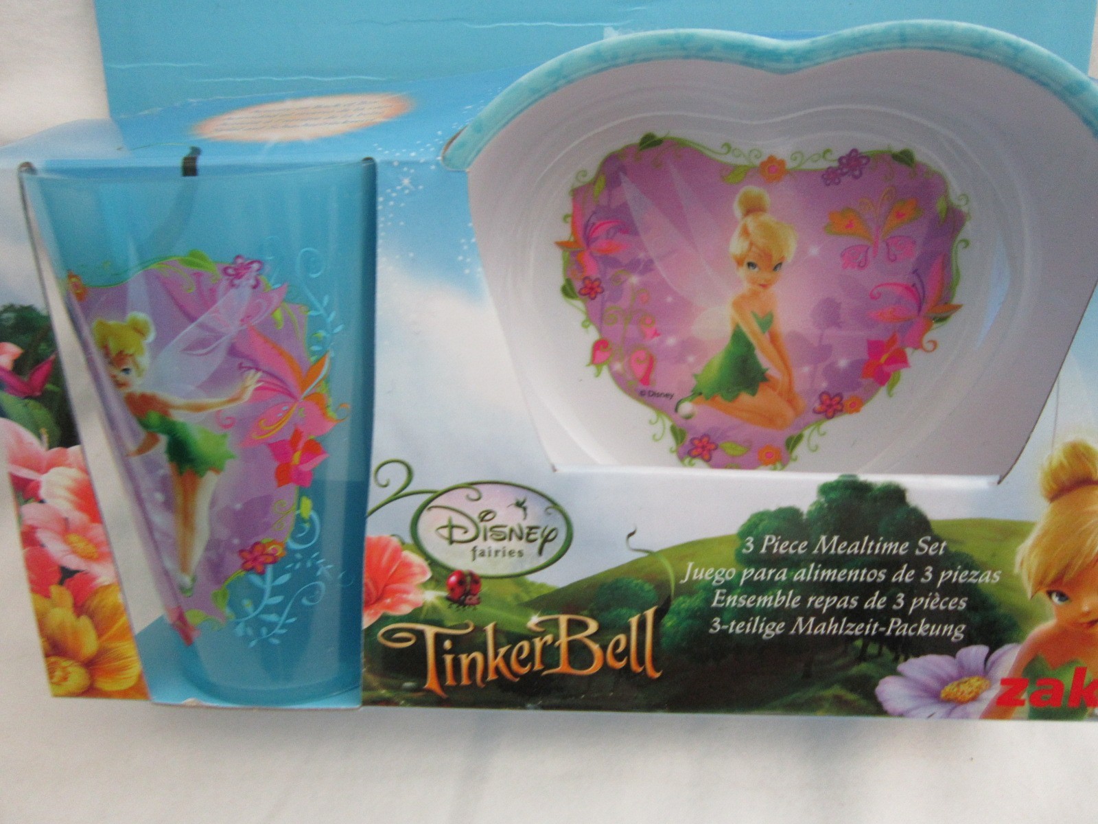 Tinkerbell Mealtime Dinnerware Set Meal Bowl and 8oz. Cup Combo by Disney-New!