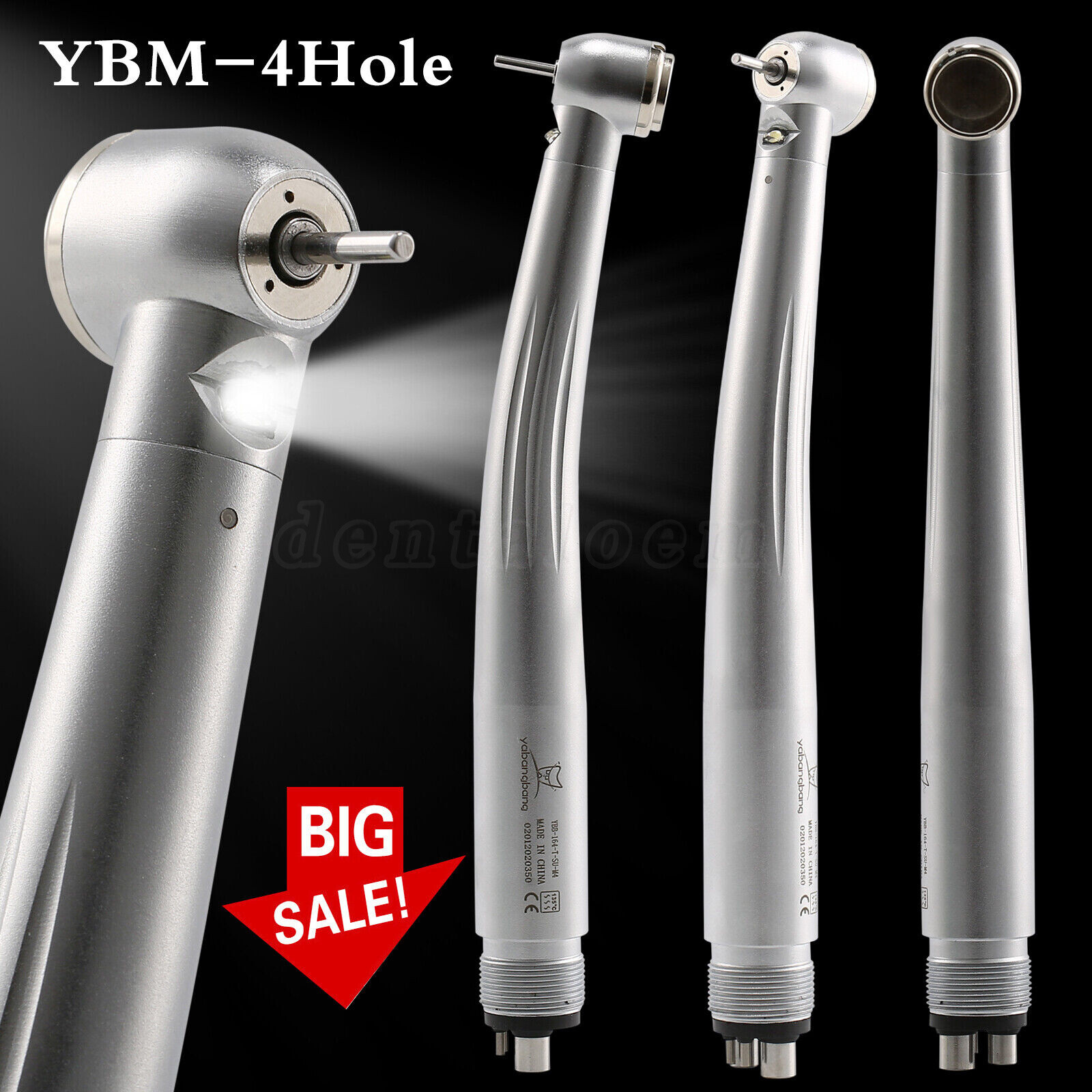 Yabangbang E-generator Dental LED Fiber Optic High Speed Handpiece 4 Holes YBM