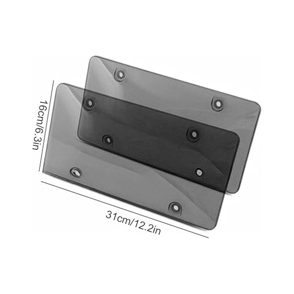 BLACK LICENSE NUMBER PLATE DECOR TRIM FLAT 2 PLASTIC TAG PROTECTOR FRONT REAR