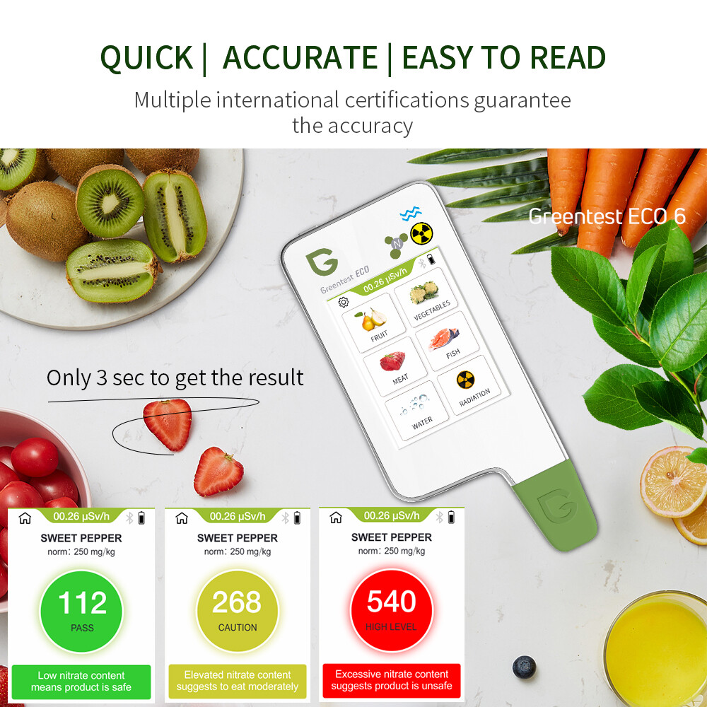GREENTEST 6 High Accuracy Food, Meat, Fish Nitrate Tester, water TDS Bluetooth