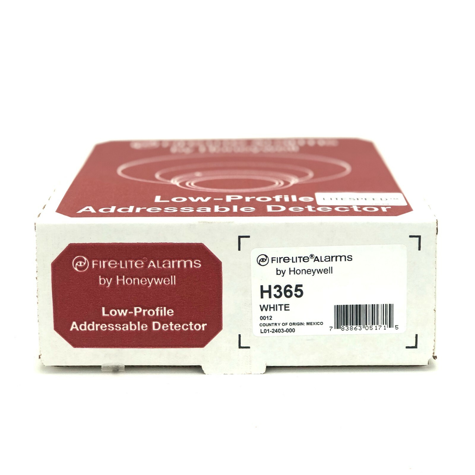 FIRE-LITE H365 ADDRESSABLE HEAT DETECTOR, INCLUDES BASE,WHITE 135°F