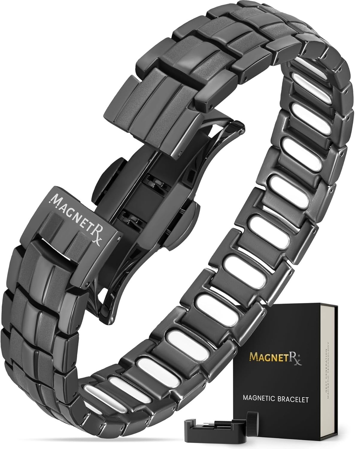 MagnetRX® Magnetic Bracelets for Men EllipseMAX 5X Strength 5,000 Gauss Magnets