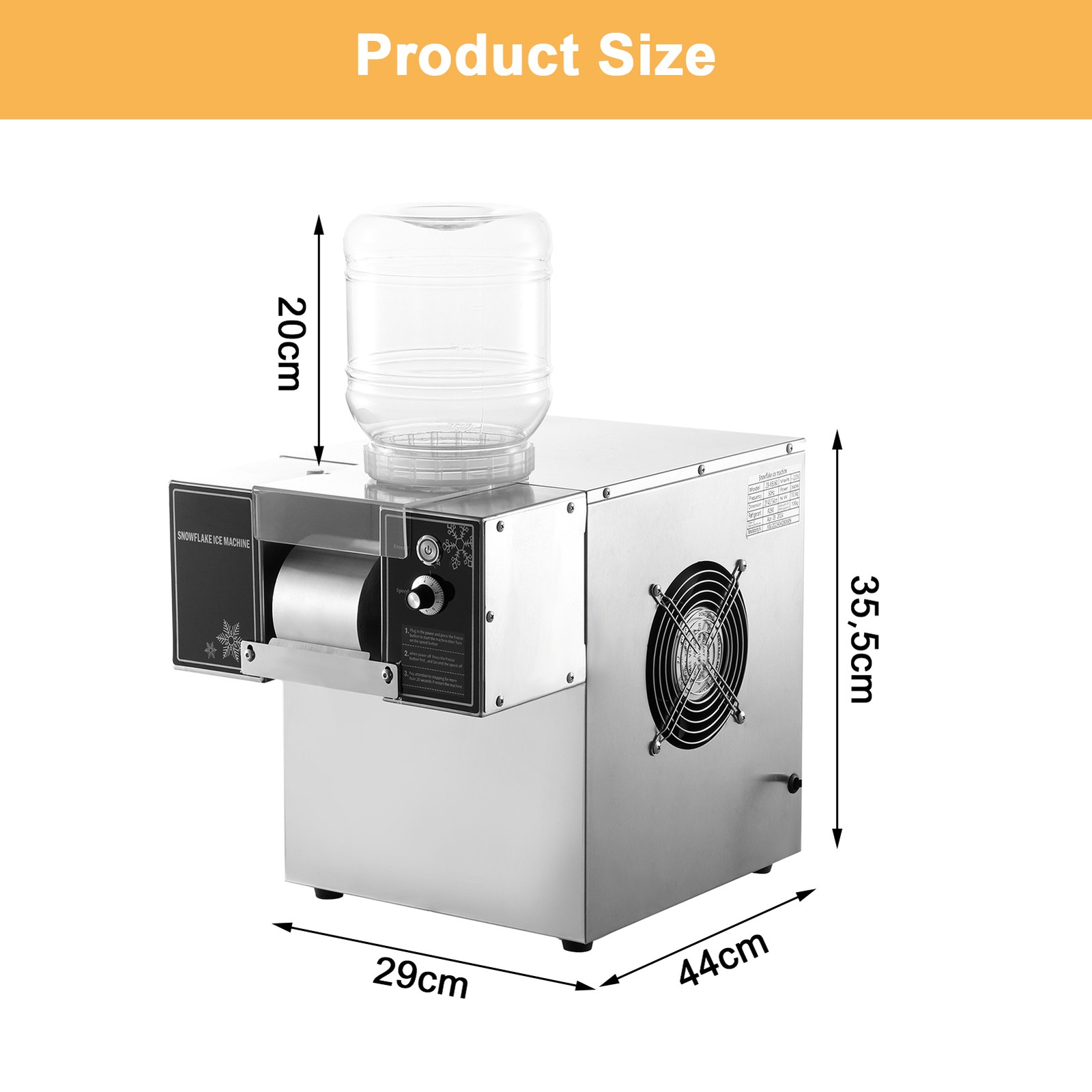 New Commercial Snowflake Ice Machine, Snow Cone Machine, Ice Shaver Slush Maker-