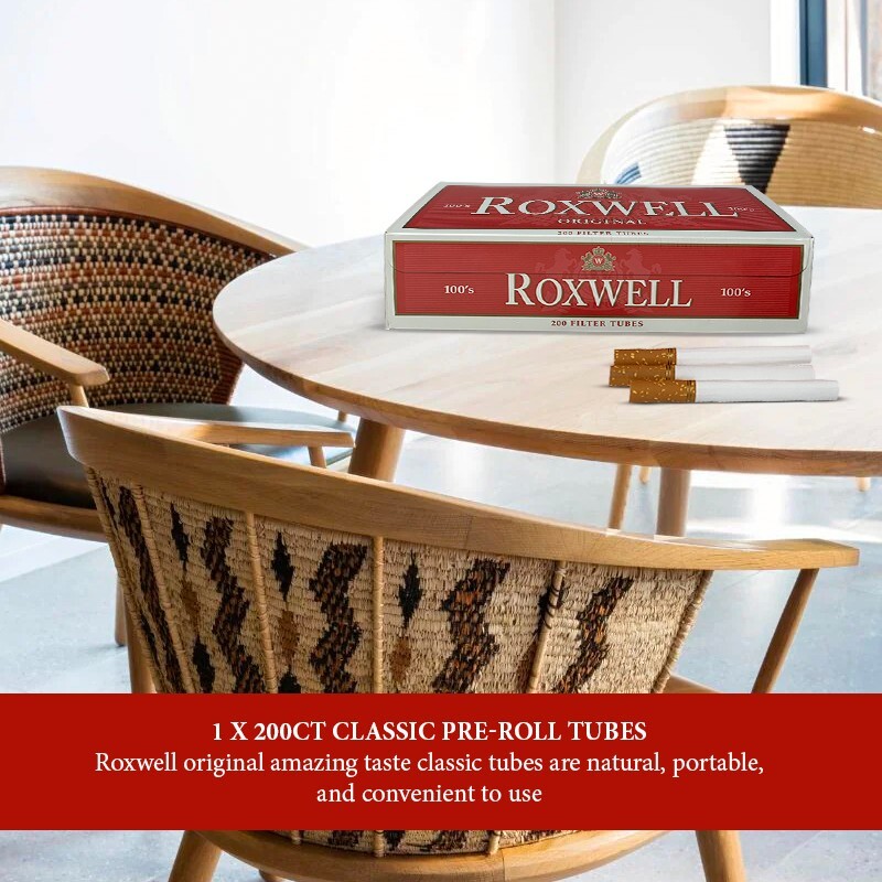 10000 Cigarette Filter Tubes 100s Size Red Original Pre Rolled Tubes by Roxwell