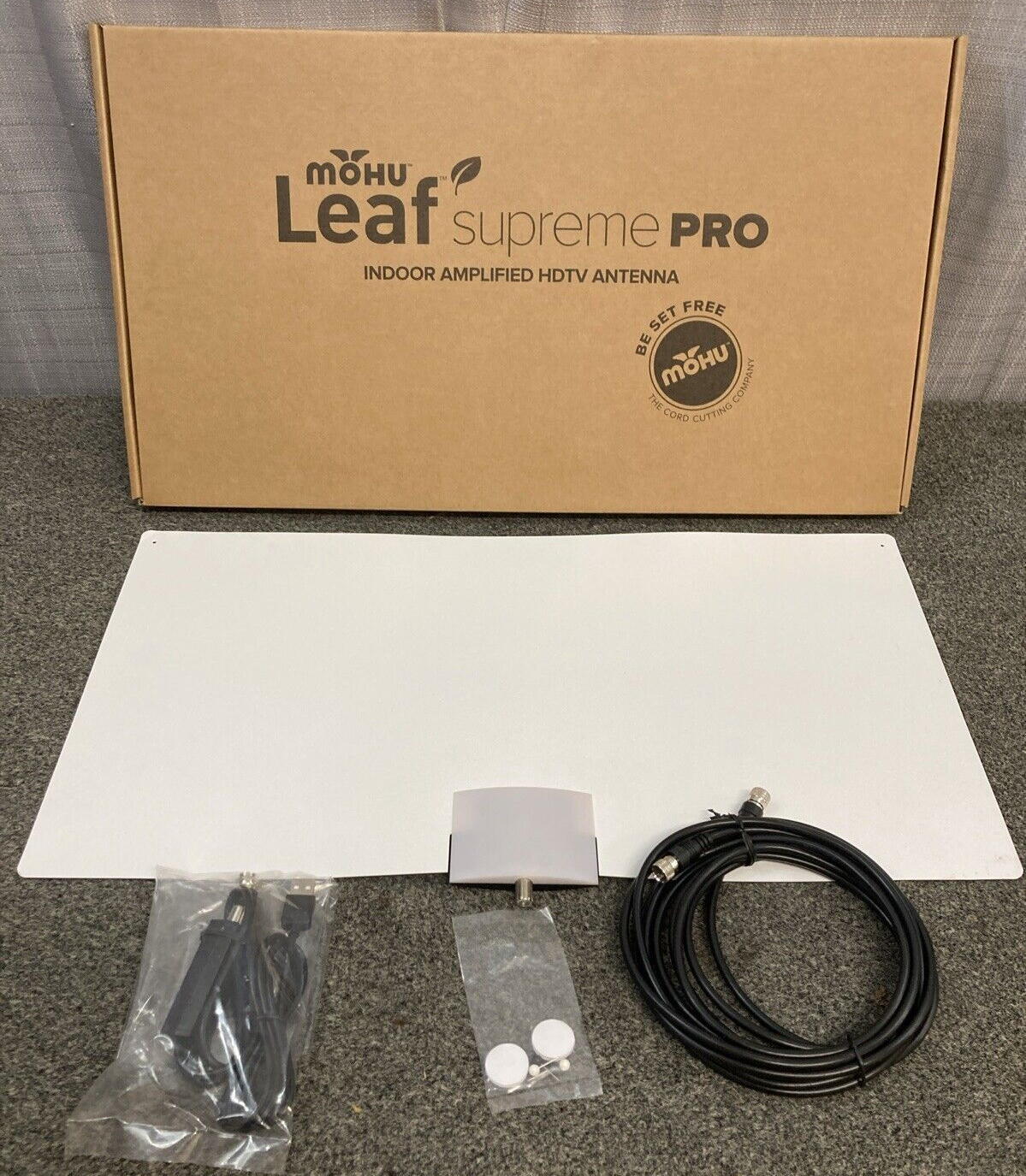 Mohu Leaf Supreme Pro Amplified Indoor HDTV Antenna AMPLIFIED 65 MILE RANGE