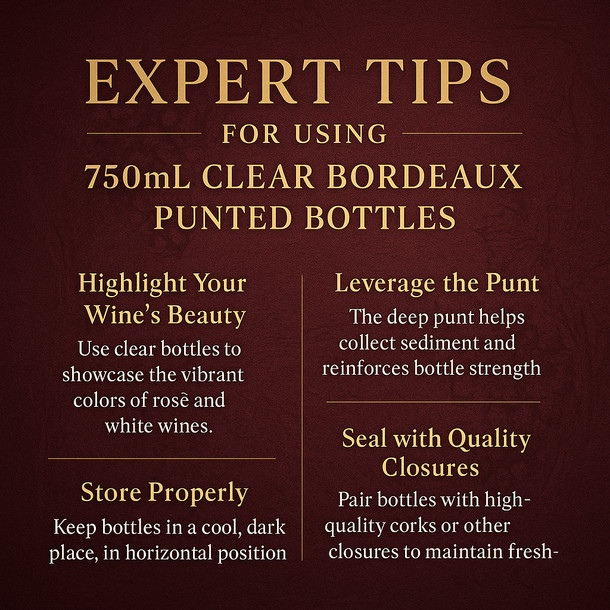 LD Carlson 750mL Clear Bordeaux Punted Bottles 12/Case