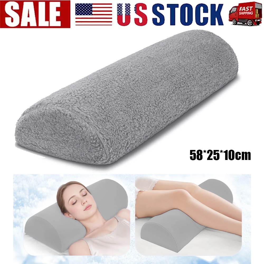 New Knee Pillow for Back Sleeping Memory Foam Half Moon Bolster Pillow for Legs