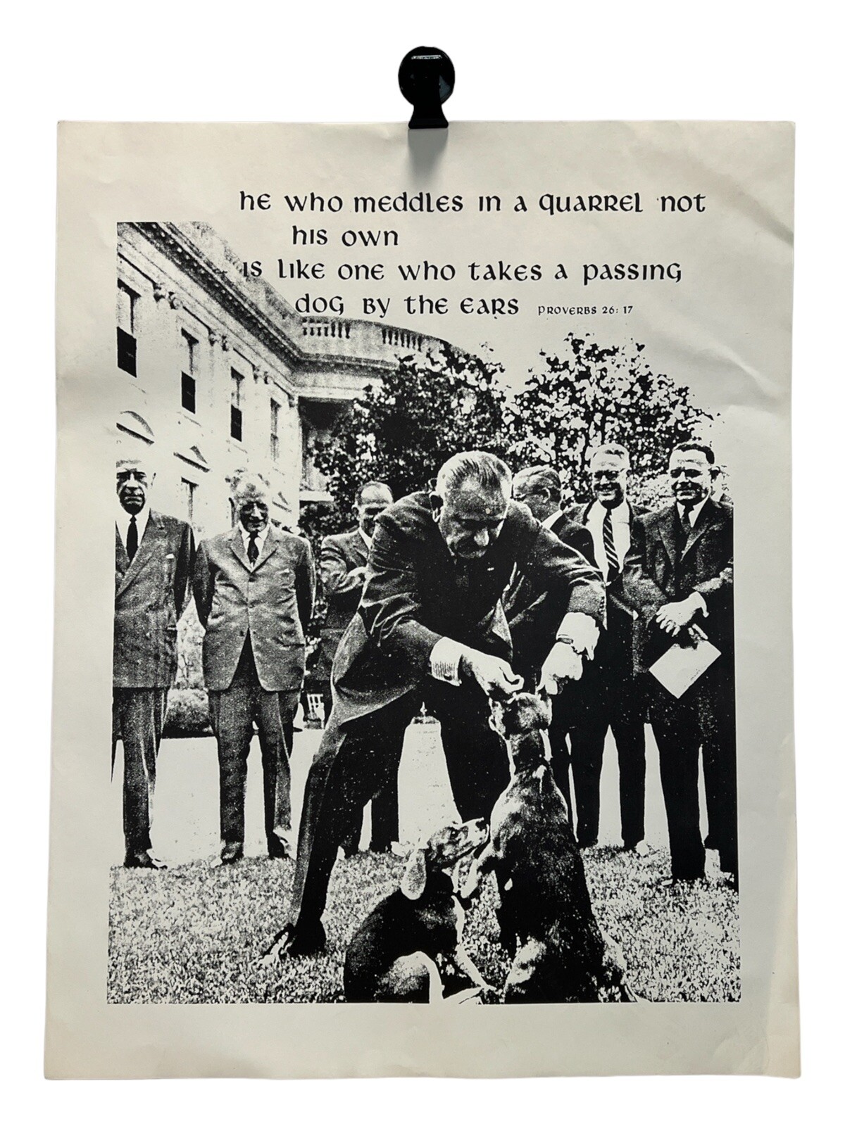 Vintage LBJ Dog Ears Anti-War Vietnam Protest Political Poster