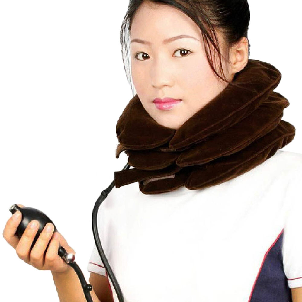 Cervical Neck Traction Pillow Collar Inflatable Portable Device