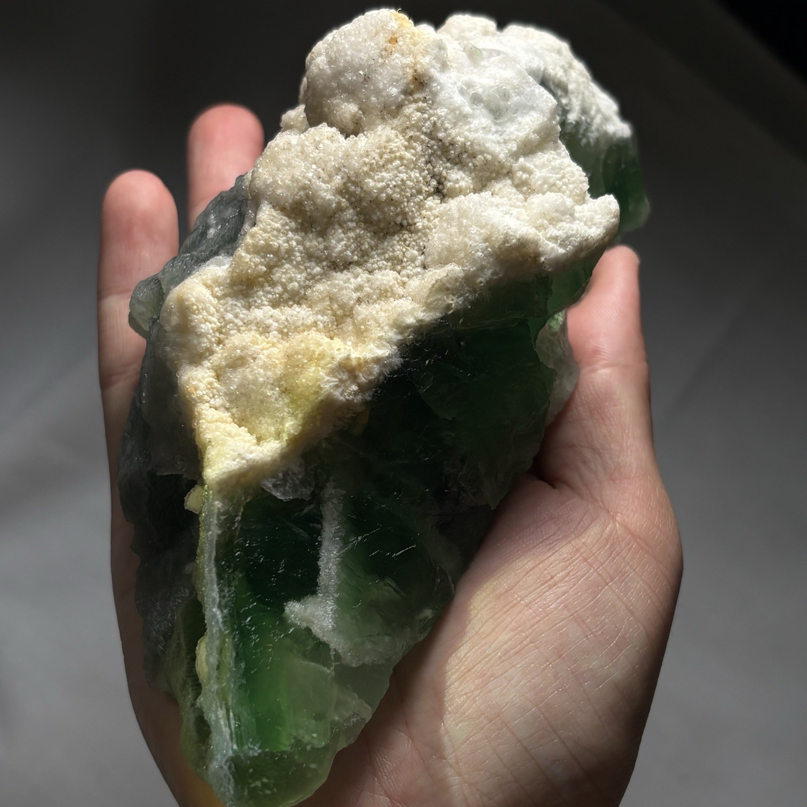 Natural Green Fluorite with Quartz on Crystal Raw Mineral Specimen Healing Large