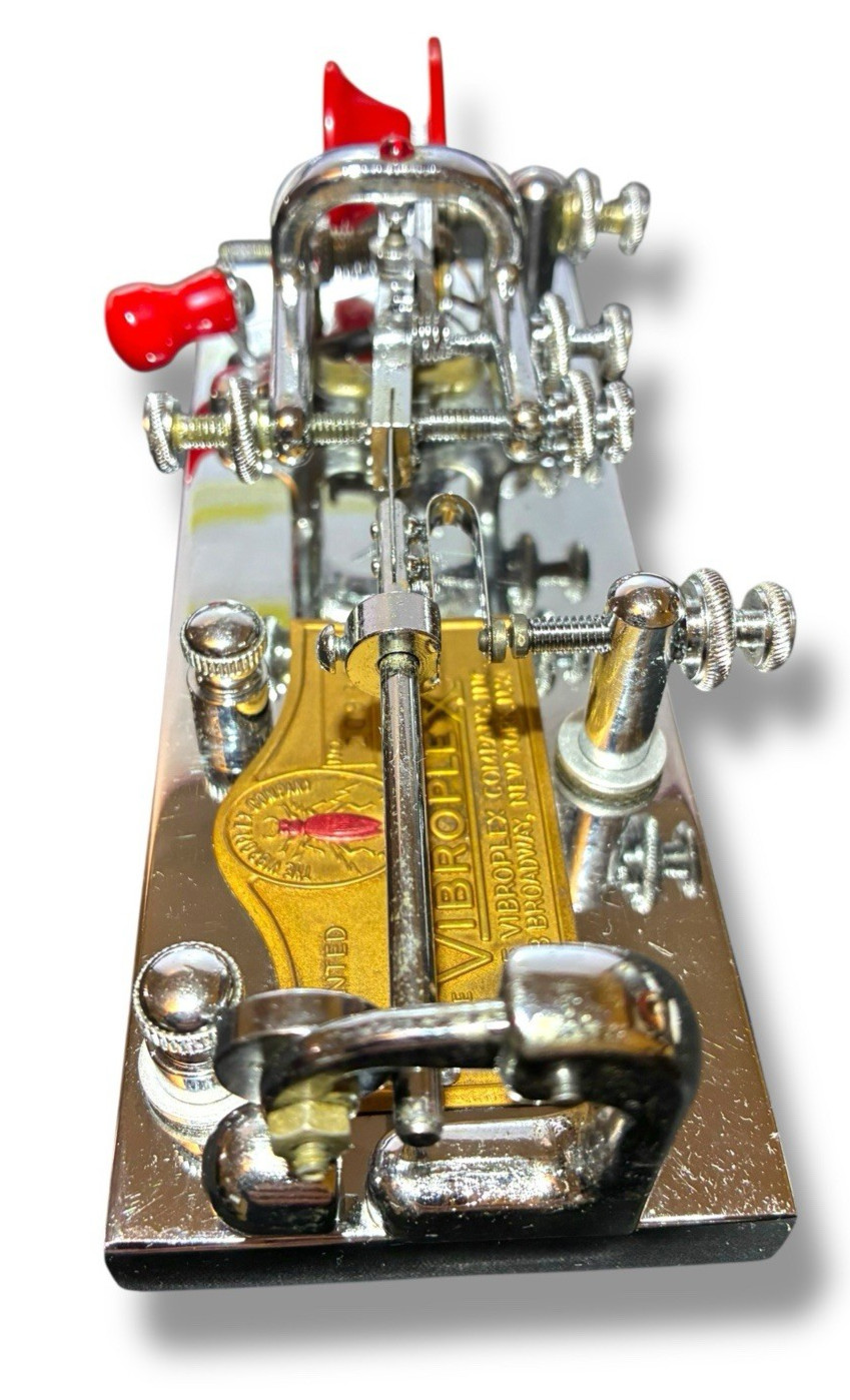 1959 Chrome Plated Vibroplex Blue Racer Deluxe Telegraph Bug Serial #: 209317