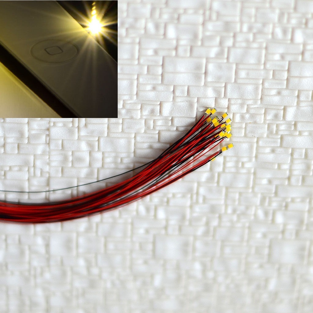 50pcs Pre Wired Warm White ##0402 SMD LEDs Lighting Kit Pre-soldered Micro LEDs