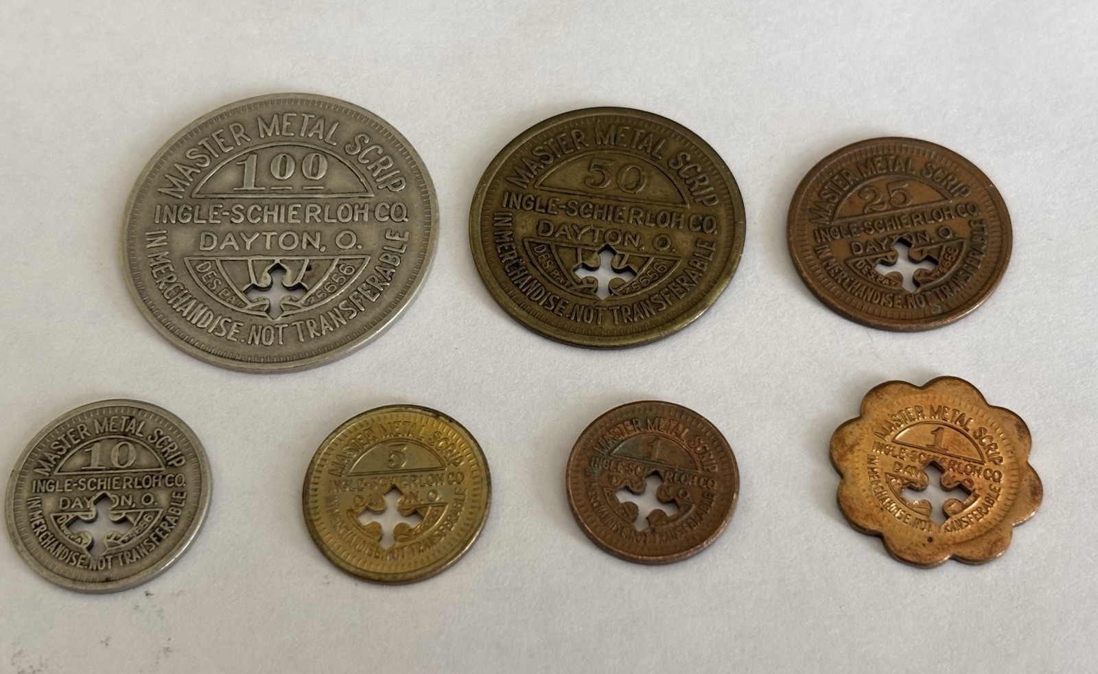 1911 Luke Maryland Devon Clubhouse script Tokens Entire Set coal mine Westvaco