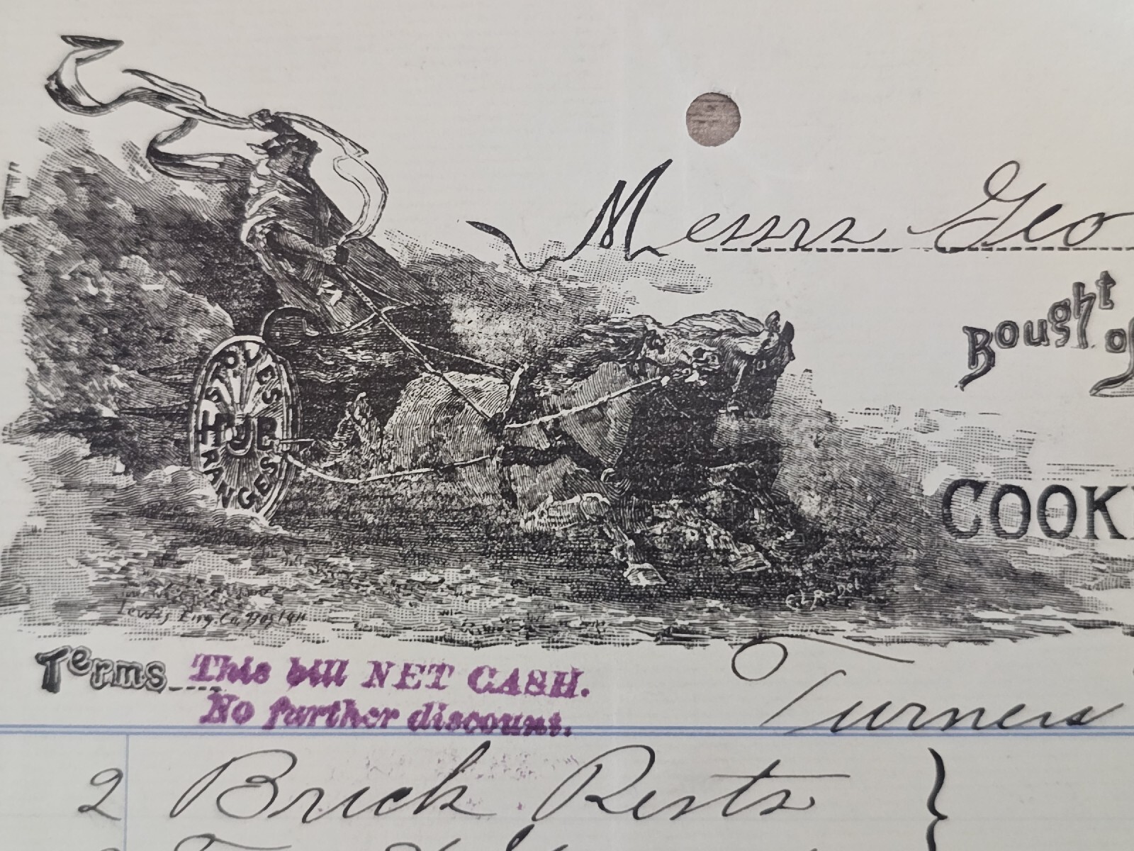 1900 Cooking & Heating Apparatus Illustrated Billhead Receipt Boston, MA