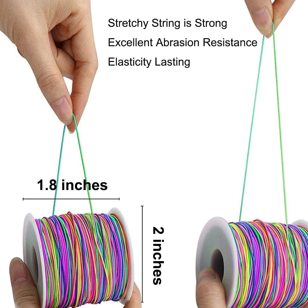 1mm Stretchy Bracelet String, Sturdy Rainbow Elastic String 164 Feet,