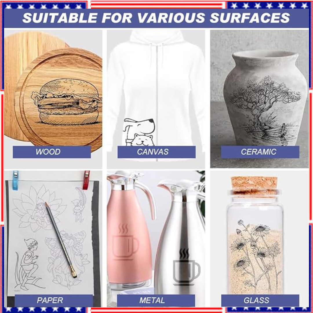 100 Sheets Carbon Paper, Black Graphite Paper for Tracing Patterns onto Wood, Pa