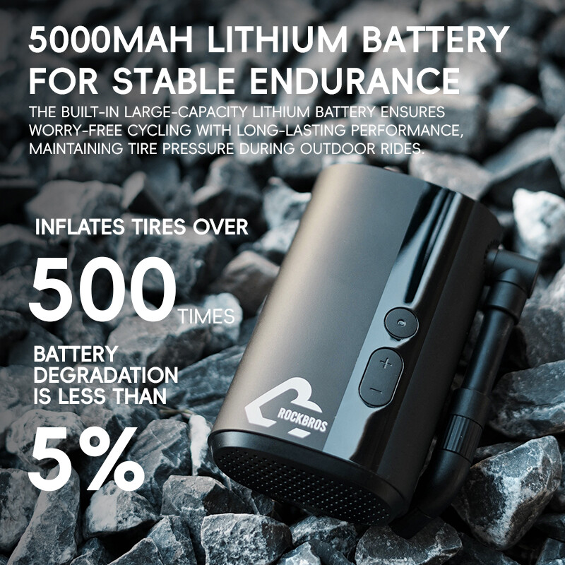 ROCKBROS Electric Mini Pump Motorcycle Bicycle E-bike Portable Inflator 150PSI