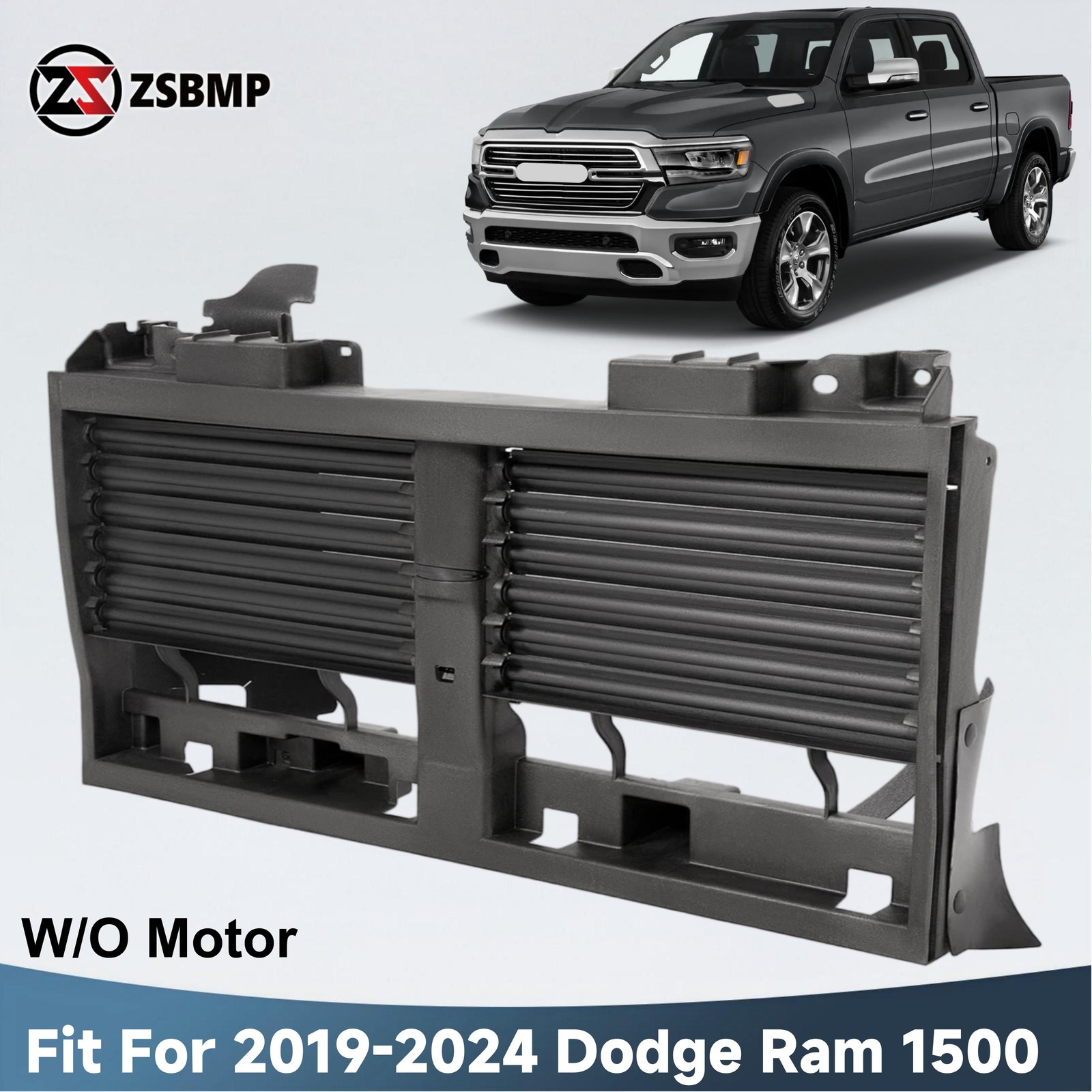 For 2019-2024 Dodge Ram 1500 Active Radiator Shutter Grille w/o Motor 68405073AE