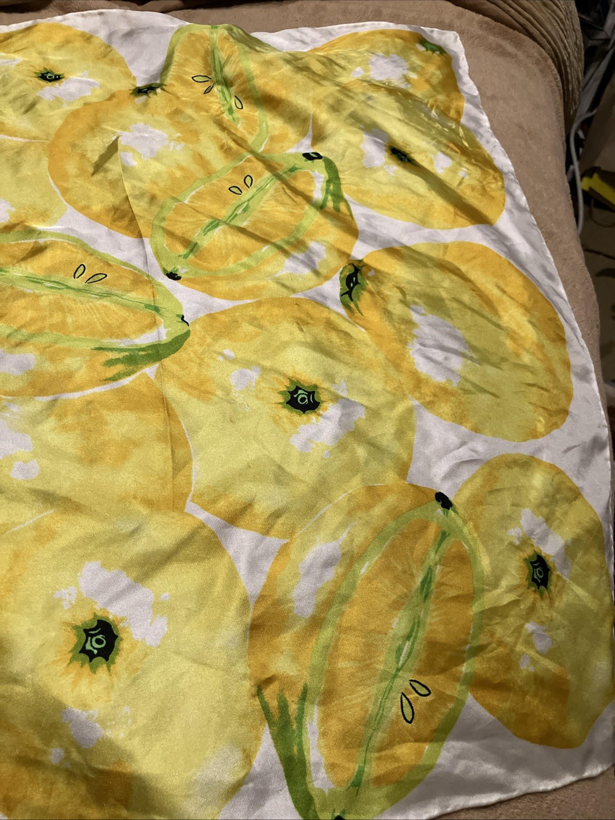 ECHO Silk Scarf LEMONS Print 21’