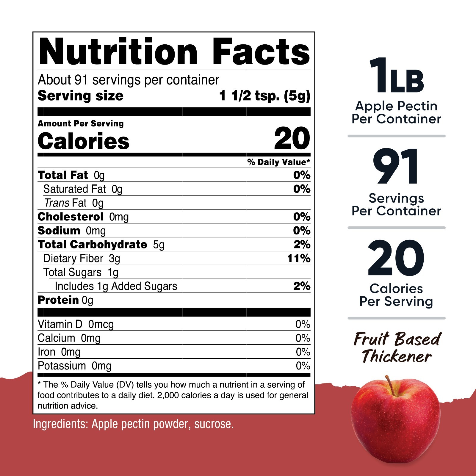 Nutricost Pantry Apple Pectin Powder (1 LB) - Bulk Pectin for Jams & Jellys