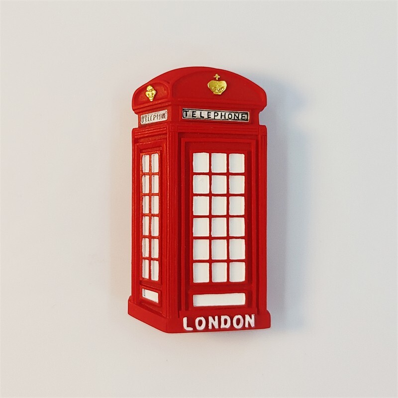 Telephone Booth London England Tourist Travel Souvenir 3D Resin Fridge Magnet