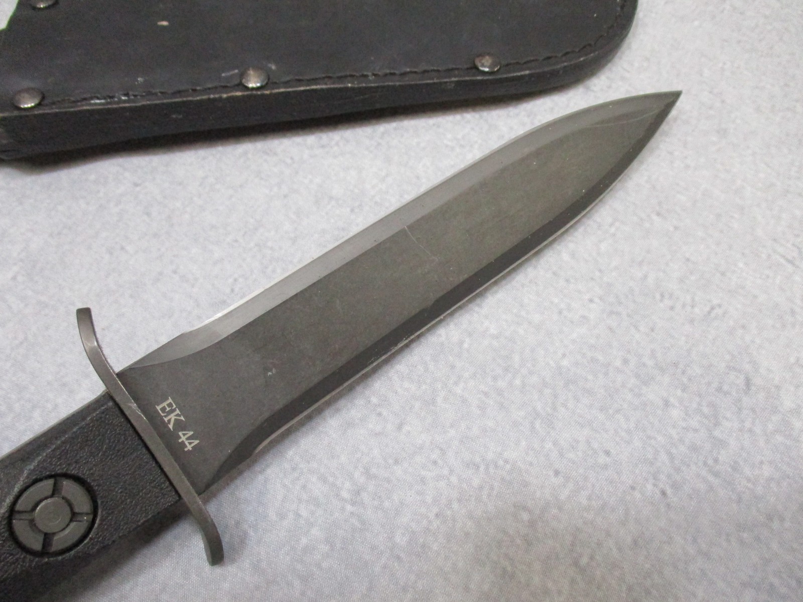 KA-BAR EK44 Commando Knife John Ek Fixed Blade w/ Leather Sheath Used