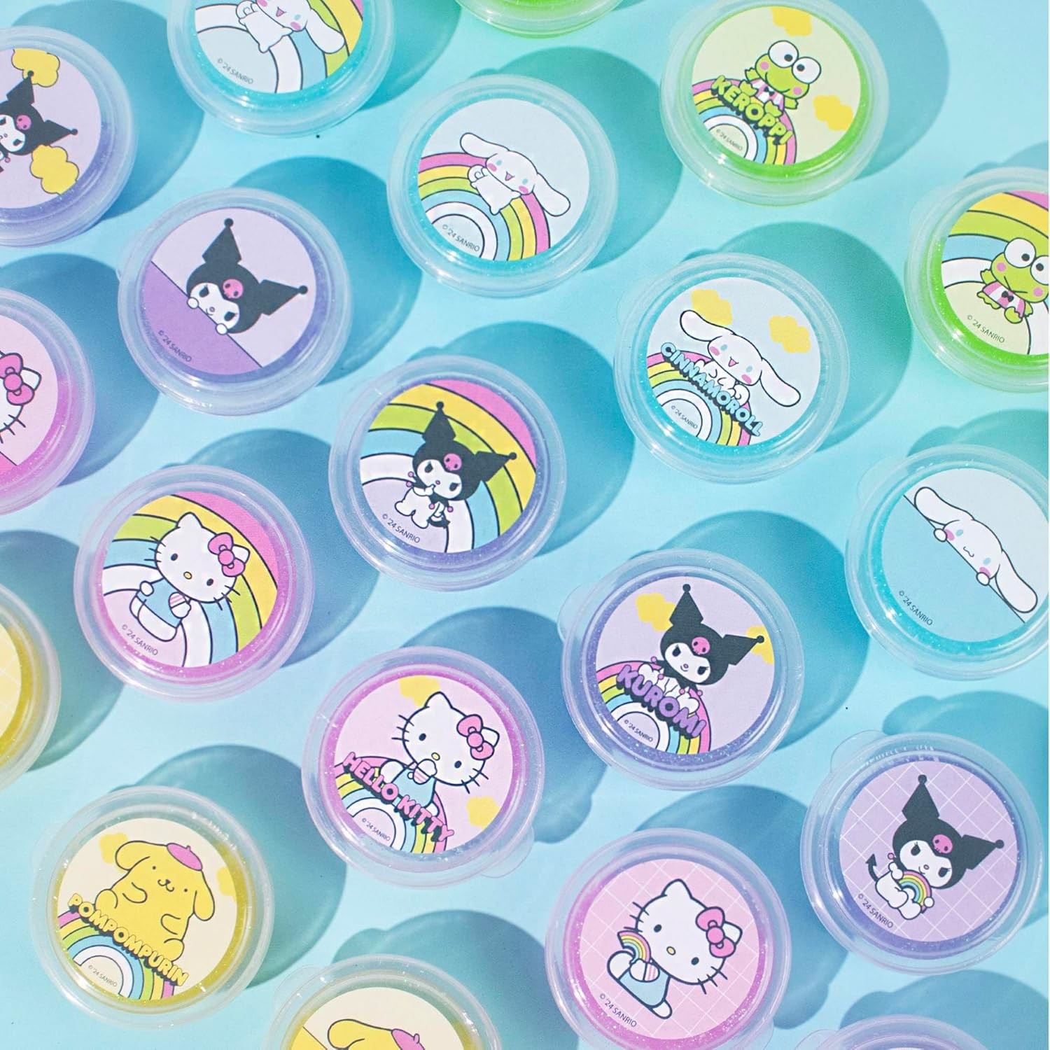 Hello Kitty Ultimate Slime Set, 25-Pack Scented Glitter Slimes, Party Favors for