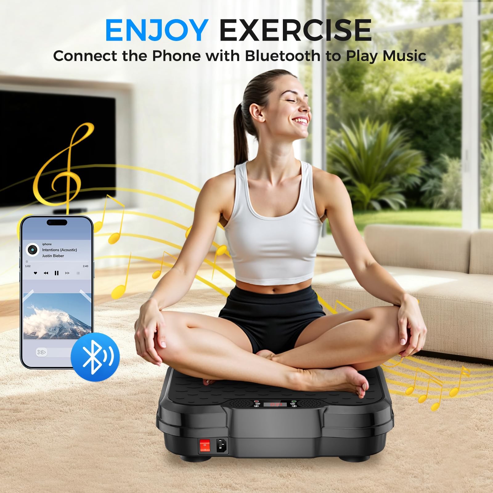 Vibration Plate for Lymphatic Drainage, 450 lbs, 250 Speeds, Weight Loss