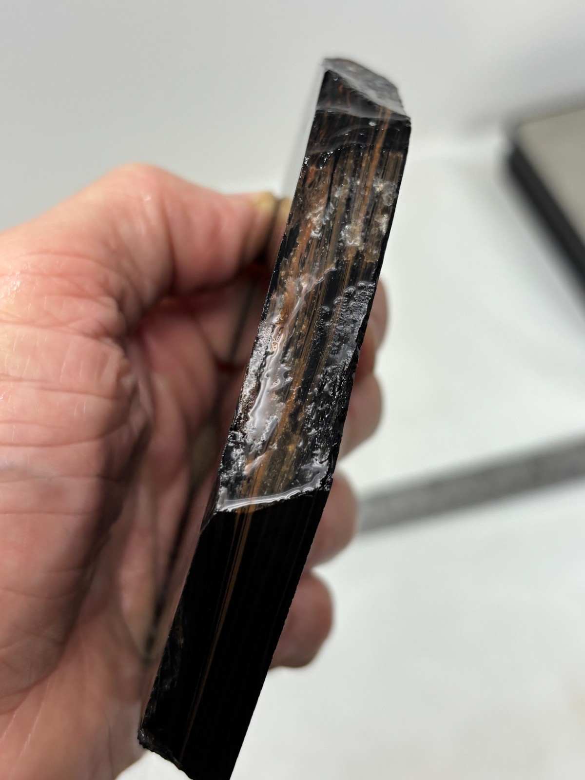 Tri-flow Sheen/Lace Obsidian Slab Lapidary Cabbing Knapping Combo ship avail