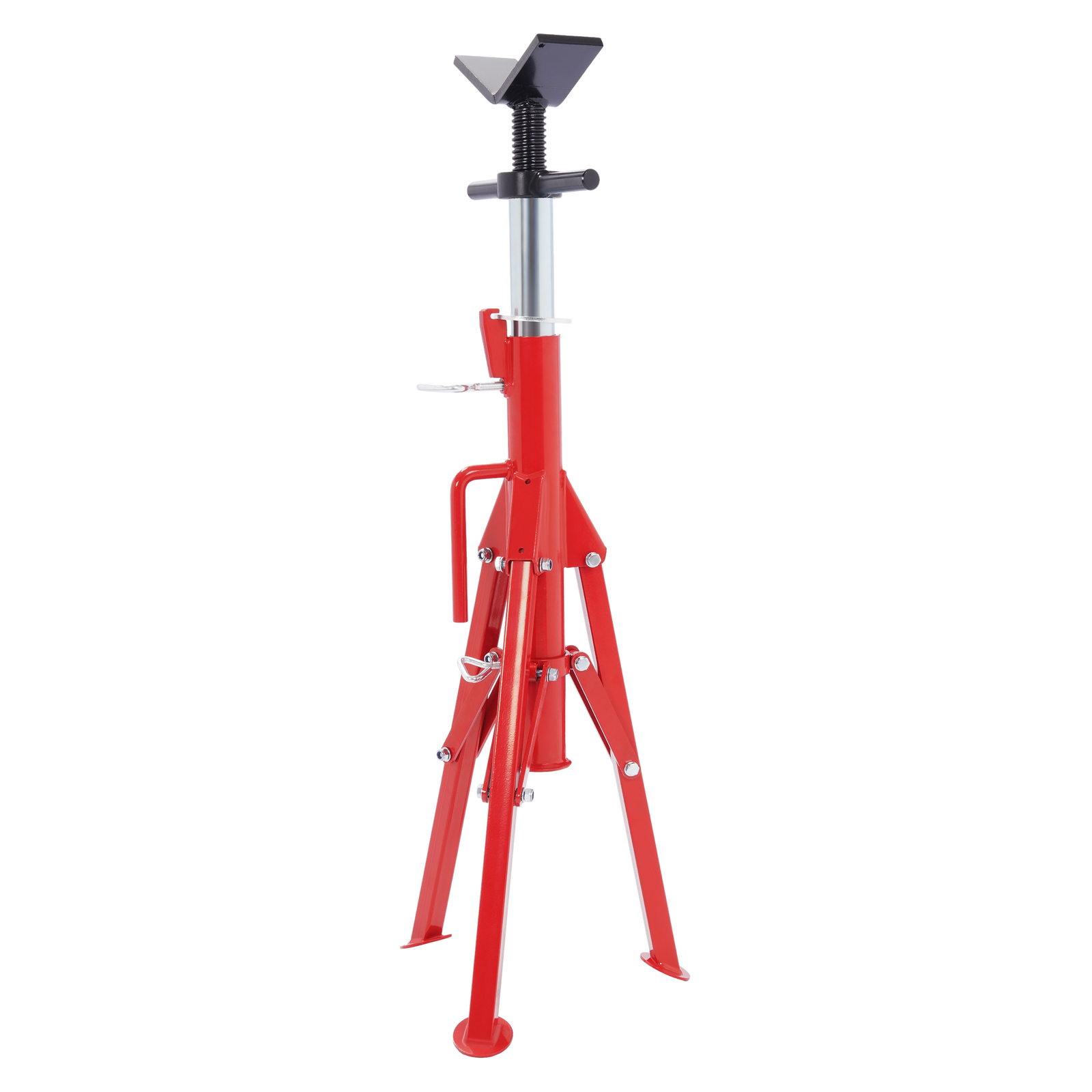 2500Lb Steel V-Head Pipe Stand Folding Tripod Pipe Jack Stand Height Pipe