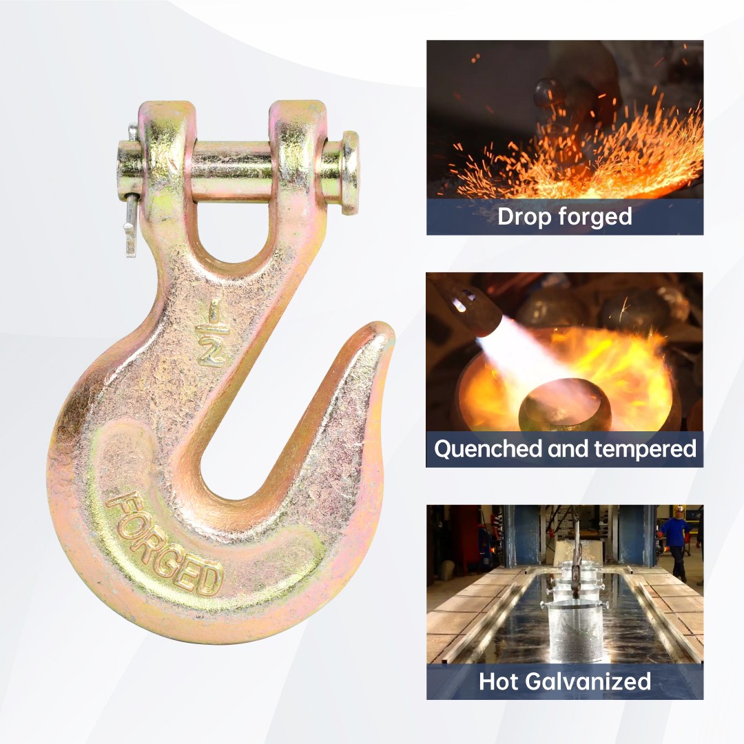 2 Pack G70 1/2" Clevis Grab Hooks Tow Chain Hook Flatbed Truck Trailer Tie Down