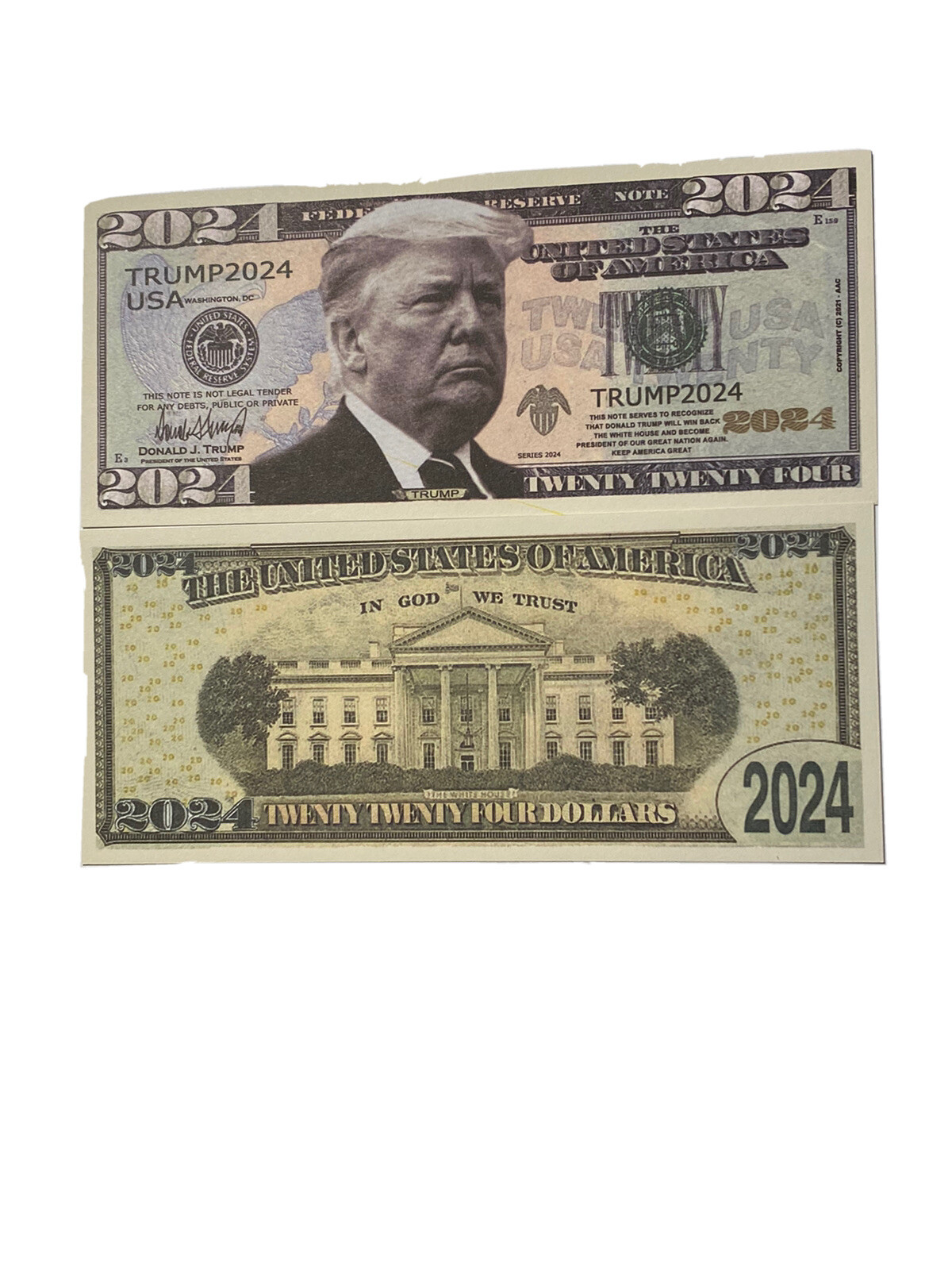 Re-Elect Trump 2024 Dollar Bill  Novelty Note 10 Bills + FREE SLEEVE