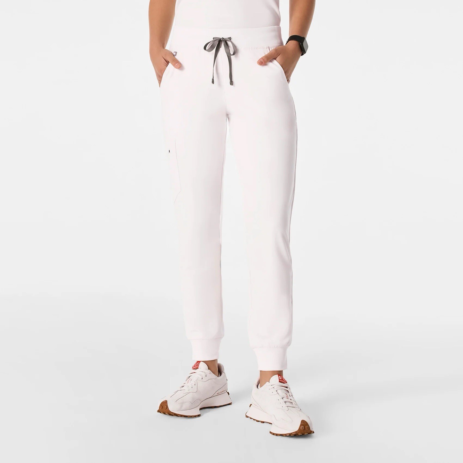 NEW FIGS Catarina Scrub Top Zamora Joggers Set Size Small Off White