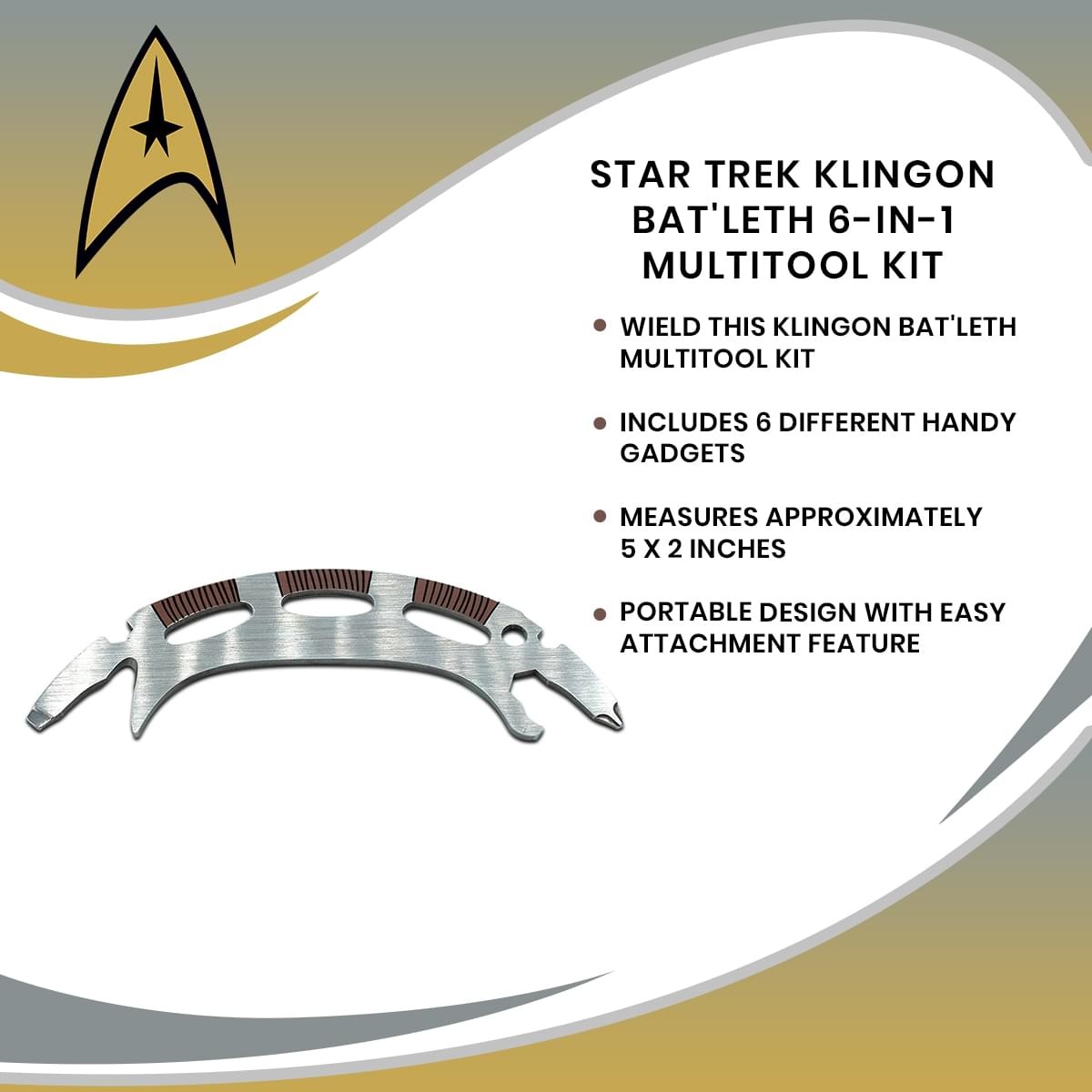 Star Trek Klingon Bat'leth 6-In-1 Multitool Kit