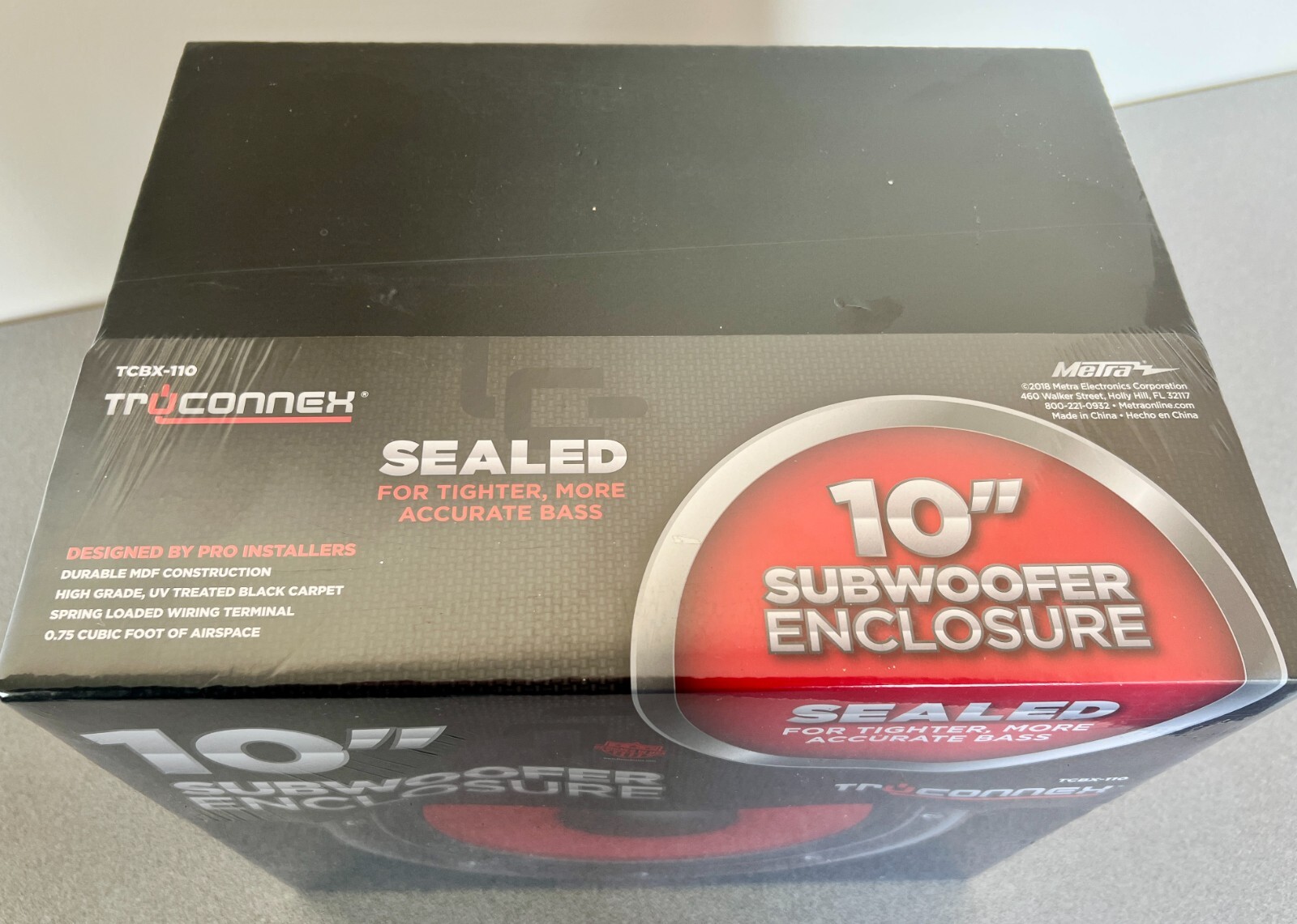 NEW Metra TruConnex 10" Single Sealed Subwoofer Enclosure- Charcoal (TCBX-110)