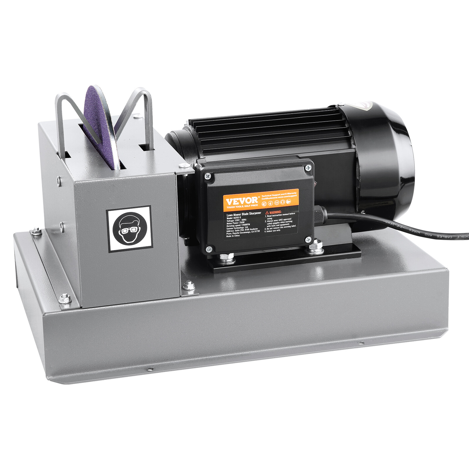 Lawn Mower Blade Sharpener 1HP 750W with 9-inch Ceramic Grinding Wheel